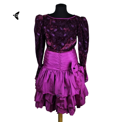 Vintage Abiye Elbise - Boyandım Çiçekler Rengine